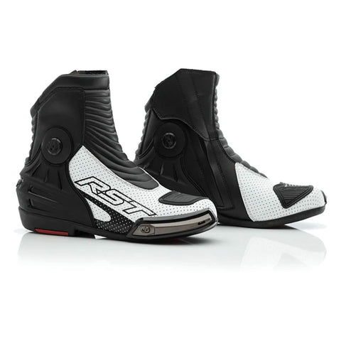 RST Performance Motorbike Riding Boots Tractech Evo Short D30 MC Boots White and Black
