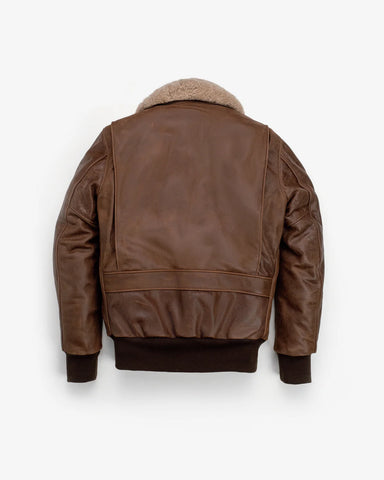 Men's Brown Leather Bomber Jacket – Classic Aviator Style