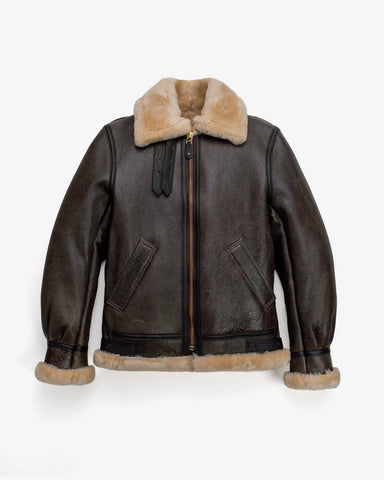 Men's B3 Shearling Leather Jacket – Vintage Aviator Winter Coat