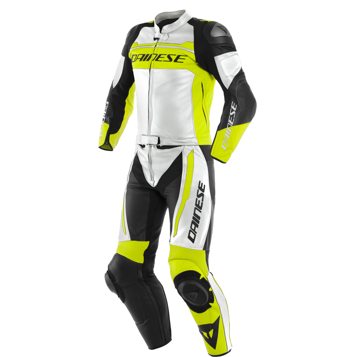 Dainese Mistel 2 PC Suit White / Fluo-Yellow / Black