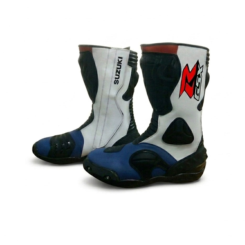 Suzuki GSX Leather Motorcycle Racing Boots