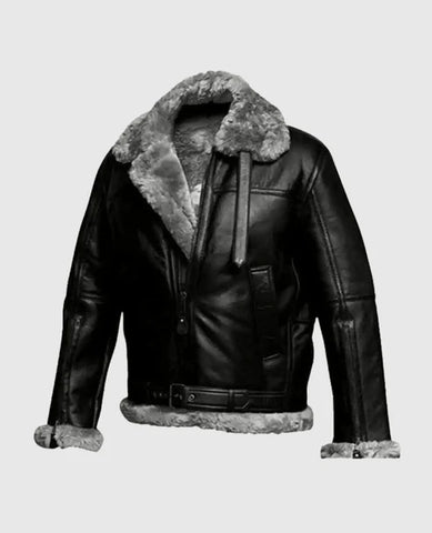 Men's Shearling Leather Jacket – Premium Winter Aviator Style