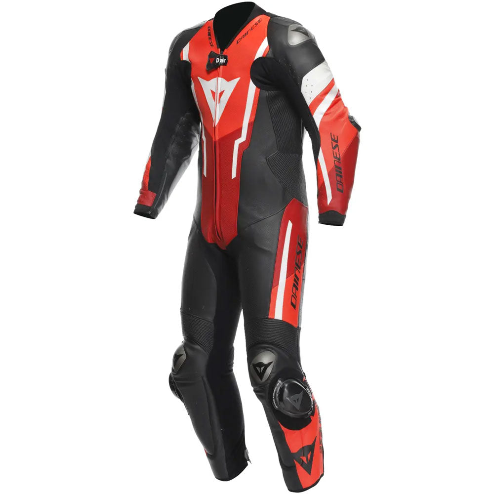 Dainese Motorcycle suit 3D 1-Piece Perforated Leather Motorbike suit Black / Red / Fluo-Red