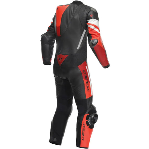 Dainese Motorcycle suit 3D 1-Piece Perforated Leather Motorbike suit Black / Red / Fluo-Red