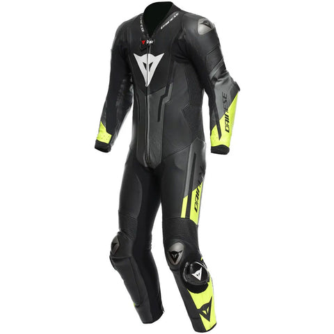 Dainese 1-Piece |Leather Motorbike suit Perforated Leather Motorcycle Suit Black / Anthracite / Fluo-Yellow