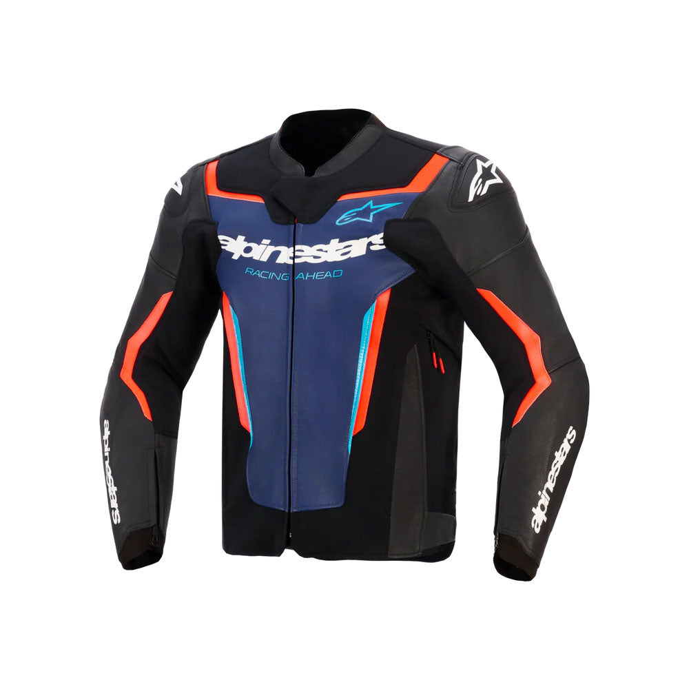 T-GP Air Jacket Premium Alpinestars Black Racing Motorcycle Leather Jacket