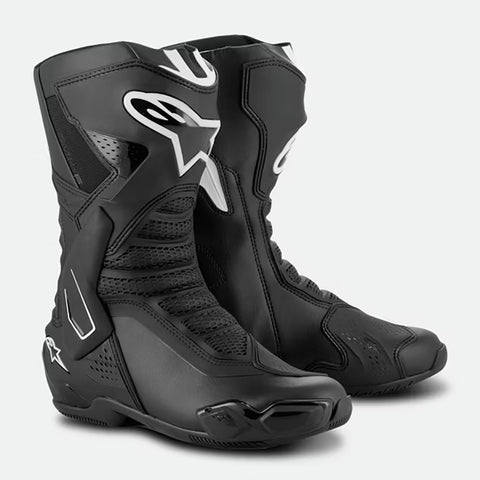 Alpinestars SMX-6 V3 MC Boots Black/White Pro Racing Motorbike Boots – Track Performance Edition