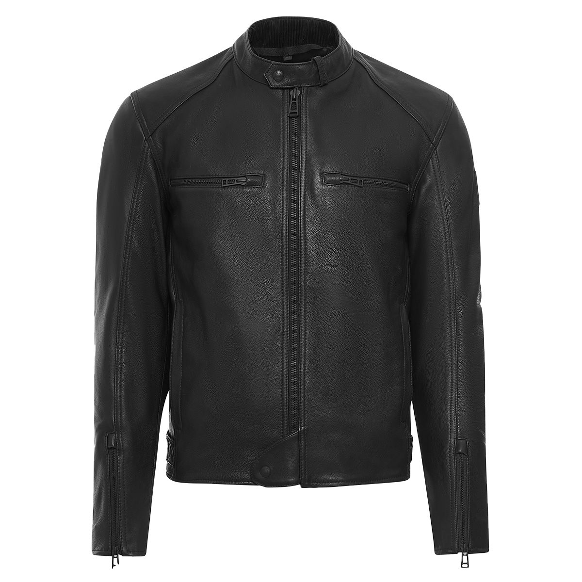 Black Broughton Leather Biker Jacket
