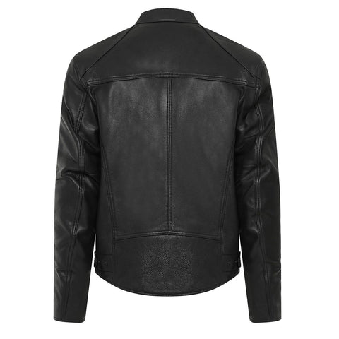 Black Broughton Leather Biker Jacket