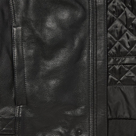 Black Broughton Leather Biker Jacket