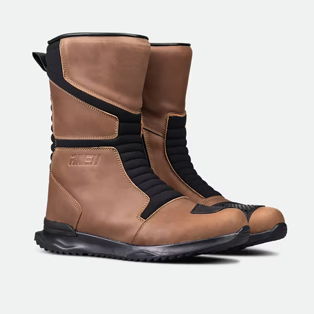 Premium Motorbike Leather Touring Boots – Raven Danube Leather WP MC Boots Brown Leather