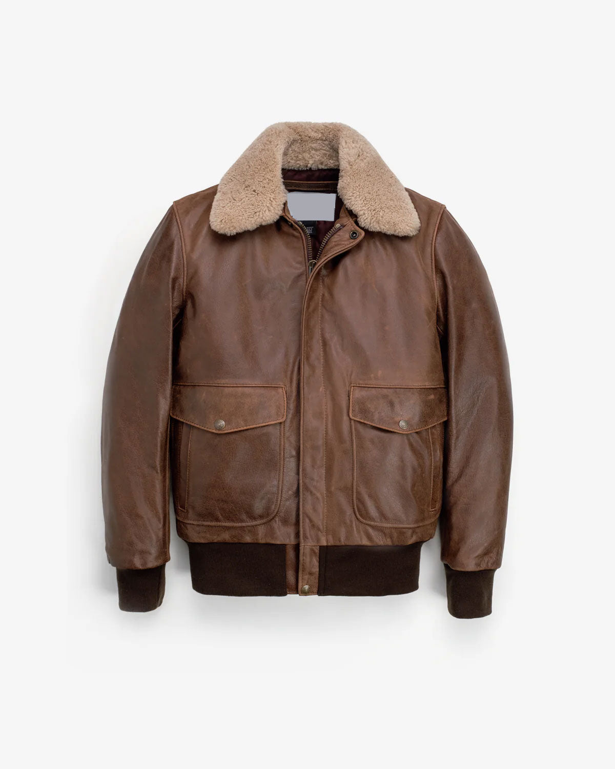 Men's Brown Leather Bomber Jacket – Classic Aviator Style