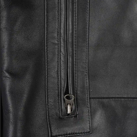 Men’s Black Leather Car Coat Jacket