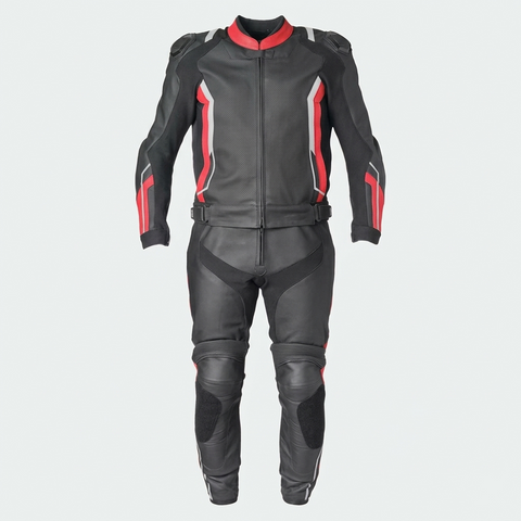 Jami 4 Moto Two Piece Leather Motorbike Suit MC Leather Suit Black/Red/White