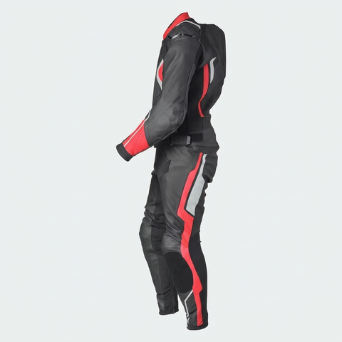 Jami 4 Moto Two Piece Leather Motorbike Suit MC Leather Suit Black/Red/White