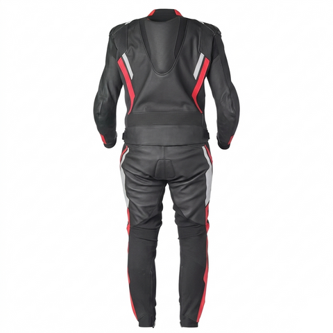 Jami 4 Moto Two Piece Leather Motorbike Suit MC Leather Suit Black/Red/White