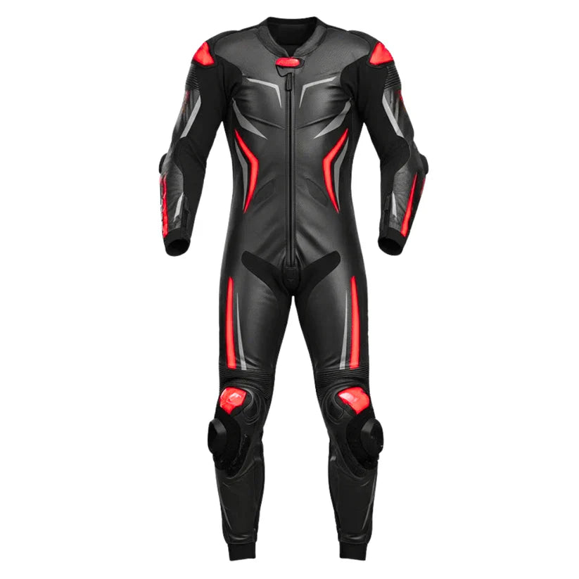 MotoGP Red & Black Leather Motorcycle Race Suit