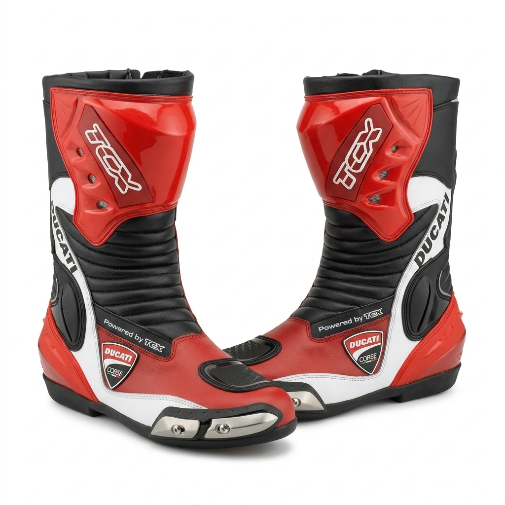 Ducati Corse Racing Motorcycle Boots (Powered by TCX)