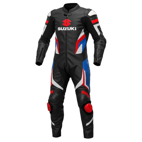Suzuki Men's Motorbike Racing Leather Suits Motorcycle Biker Leather Suits